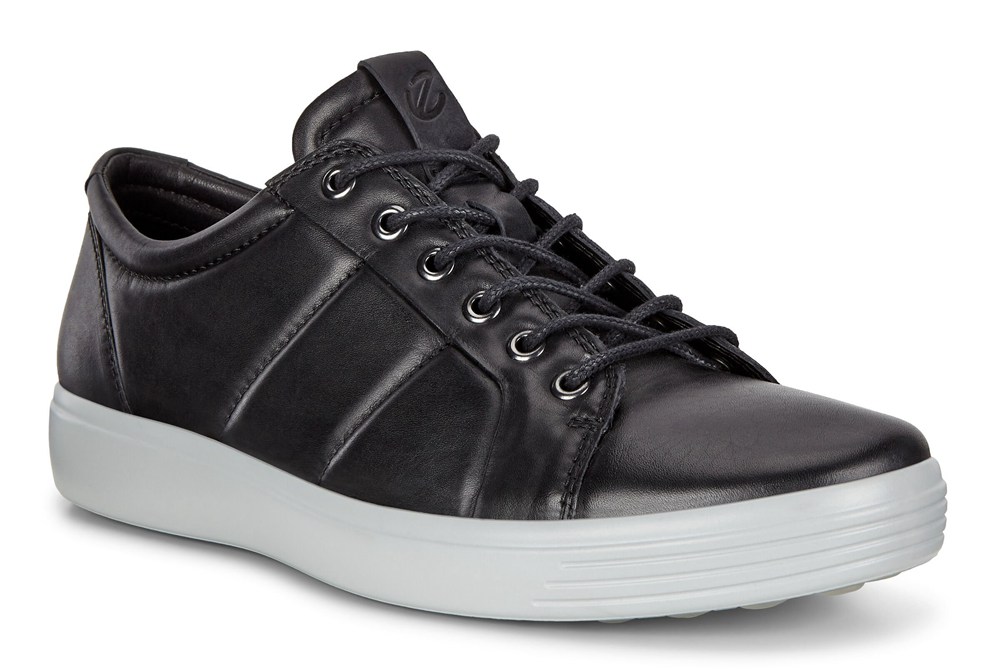 Mens Sneakers - ECCO Soft 7 Padded Leathers - Black - 7591CHOFM